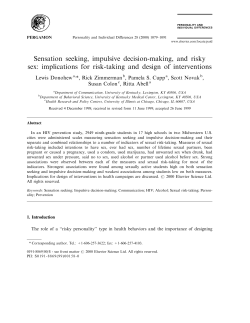 Sensation seeking, impulsive decision