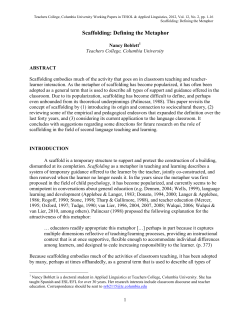Scaffolding: Defining the Metaphor