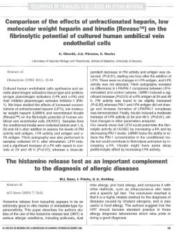 Comparison of the effects of unfractionated heparin, low molecular