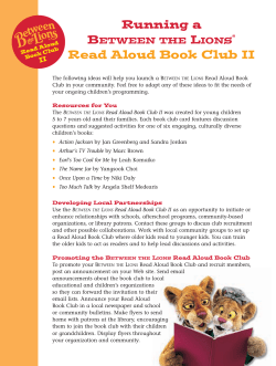 Running a Read Aloud Book Club II