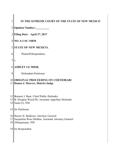 1 IN THE SUPREME COURT OF THE STATE OF NEW MEXICO 2