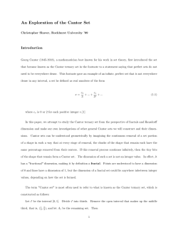 An Exploration of the Cantor Set - Rose