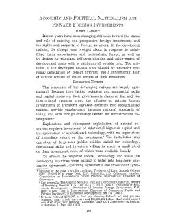 Economic and Political Nationalism and Private Foreign Investments