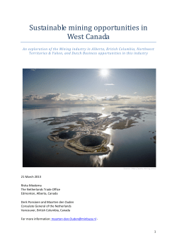 Sustainable mining opportunities in West Canada