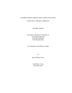 UNDERSTANDING SHINZO ABE`S VISION FOR JAPAN