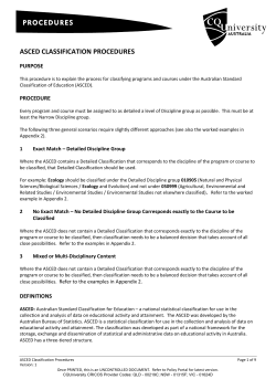 ASCED Classification Procedure
