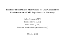 Extrinsic and Intrinsic Motivations for Tax Compliance