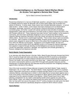 Counterintelligence vs. the Russian Hybrid Warfare - shape