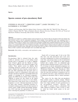 Sperm content of pre-ejaculatory fluid