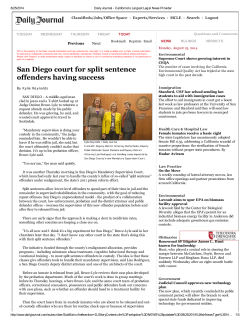 San Diego court for split sentence offenders having success