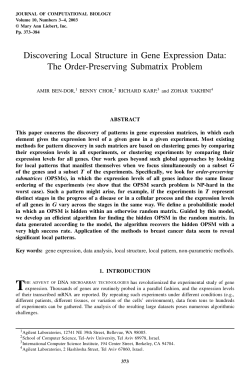 Discovering Local Structure in Gene Expression Data: The Order