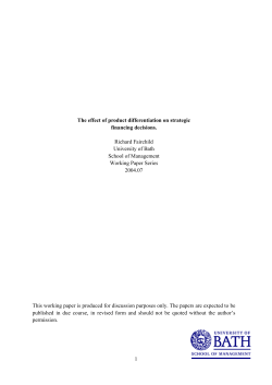 1 The effect of product differentiation on strategic