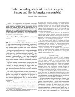 Is the prevailing wholesale market design in Europe and North