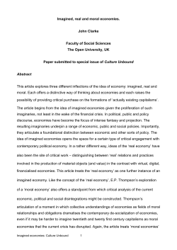 Imagined, real and moral economies - Open Research Online