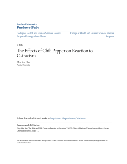 The Effects of Chili Pepper on Reaction to Ostracism - Purdue e-Pubs