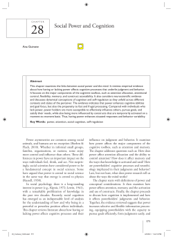 How Power Affects Cognition and Goal Pursuit