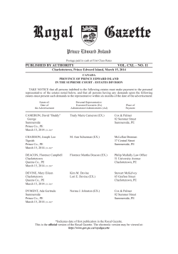 Royal Gazette March 15, 2014