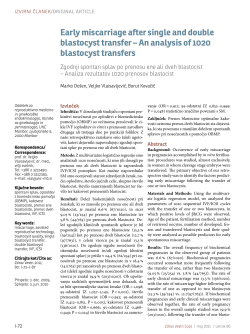 Early miscarriage after single and double blastocyst transfer