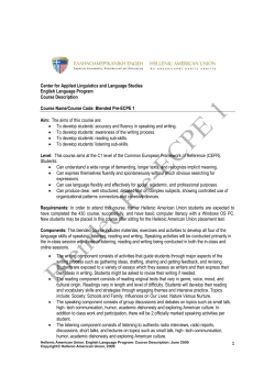 Center for Applied Linguistics and Language Studies English