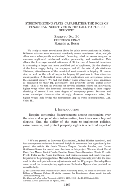 STRENGTHENING STATE CAPABILITIES: THE