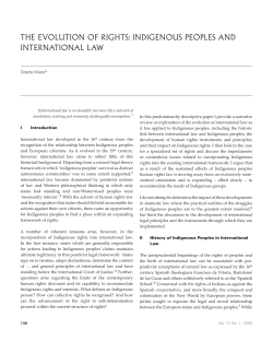 tHE EVOLUtION OF RIGHtS: INDIGENOUS PEOPLES AND