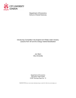 Introducing competition into England and Wales water industry