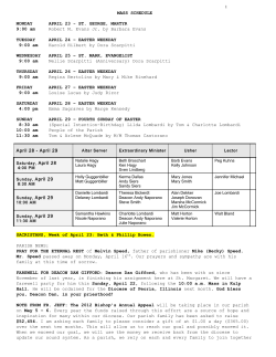 1 MASS SCHEDULE MONDAY APRIL 23