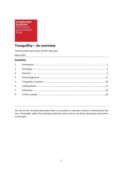 Tranquillity – An overview