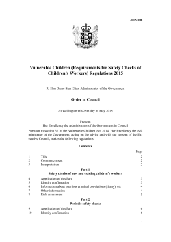 Requirements for Safety Checks of Children`s Workers
