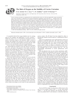 The Role of Oxygen on the Stability of Crevice Corrosion