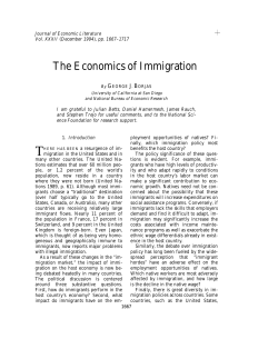 The Economics of Immigration