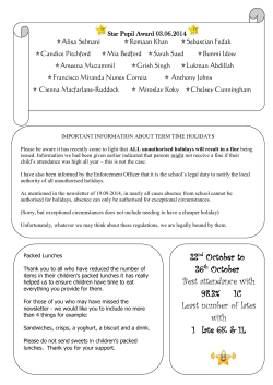 22nd October to 26th October Best attendance with 98.3% 1C Least