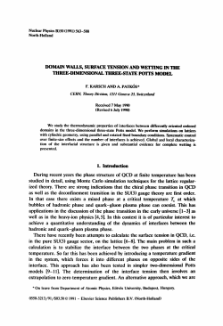 DOMAIN WALLS, SURFACE TENSION AND WELTING IN THE