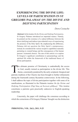 experiencing the divine life: levels of participation in st gregory