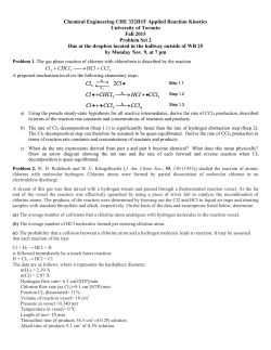 Chemical Engineering CHE 332 F Applied