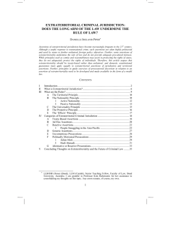 extraterritorial criminal jurisdiction: does the long arm of the law