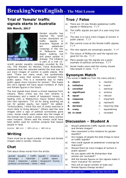 Traffic Signals - Breaking News English