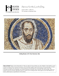 June 5, 2016 - Hunter Presbyterian Church