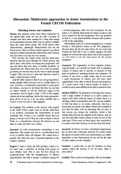 Discussion: Multicentre approaches to donor insemination in the