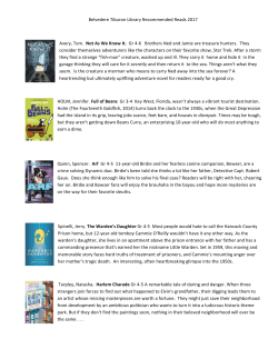 Belvedere Tiburon Library Recommended Reads 2017 Avery, Tom