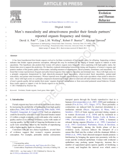 Men`s masculinity and attractiveness predict their female partners