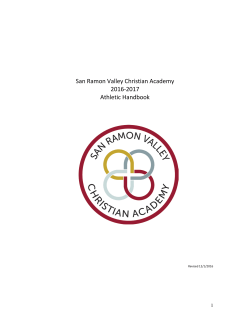 Athletic Handbook - San Ramon Valley Christian Academy