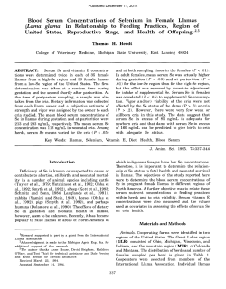 Blood Serum Concentrations of Selenium in Female Llamas (Lama