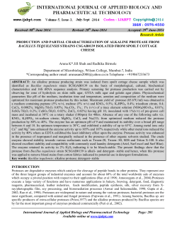 production and partial characterization of alkaline protease