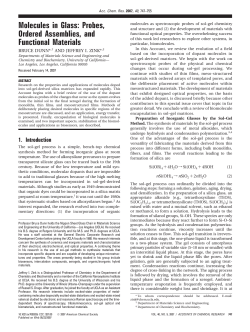 Molecules in Glass: Probes, Ordered Assemblies, and Functional