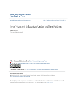 Poor Women`s Education Under Welfare Reform