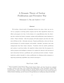 A Dynamic Theory of Nuclear Proliferation and Preventive War