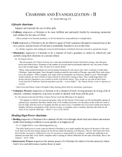 Charisms and Evangelization II