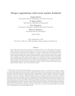 Merger negotiations with stock market feedback
