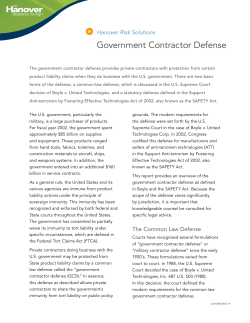 Government Contractor Defense
